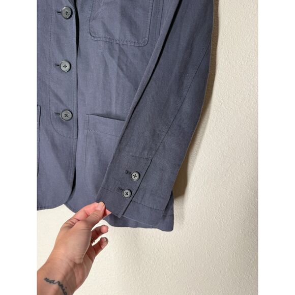 Vince Navy Blue Lightweight Blazer Womens Sz 2 Minimalist Preppy 3 Button - Picture 2 of 7
